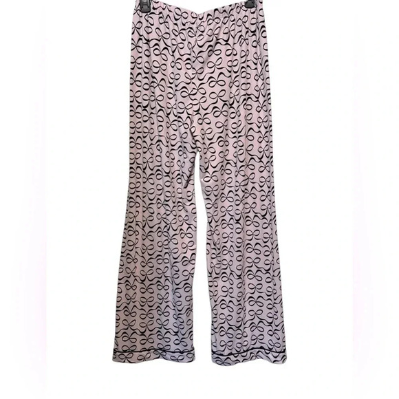 Kate Spade Pink Black Bow Print Short Sleeve & Pants Pajama Set Womens Large - Picture 9 of 13